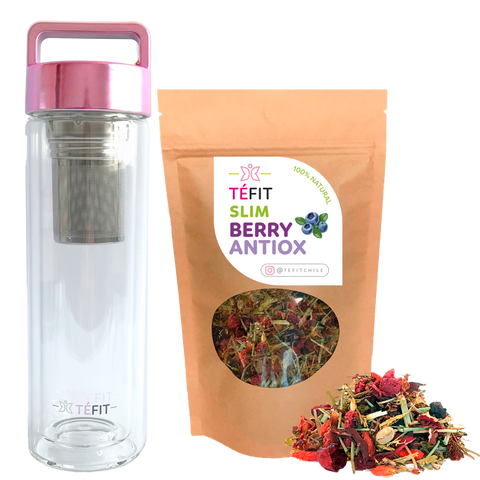 KIT SLIM BERRY ANTIOX + TERMO INFUSOR ROSE