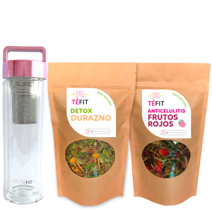 PLAN DETOX DURAZNO Y FRUTOS ROJOS + TERMO INFUSOR ROSE